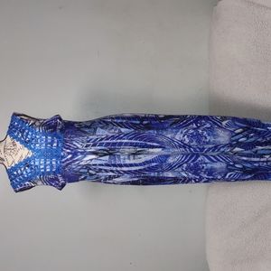 Women Print Sleeveless Dress  Multicolor Stretch